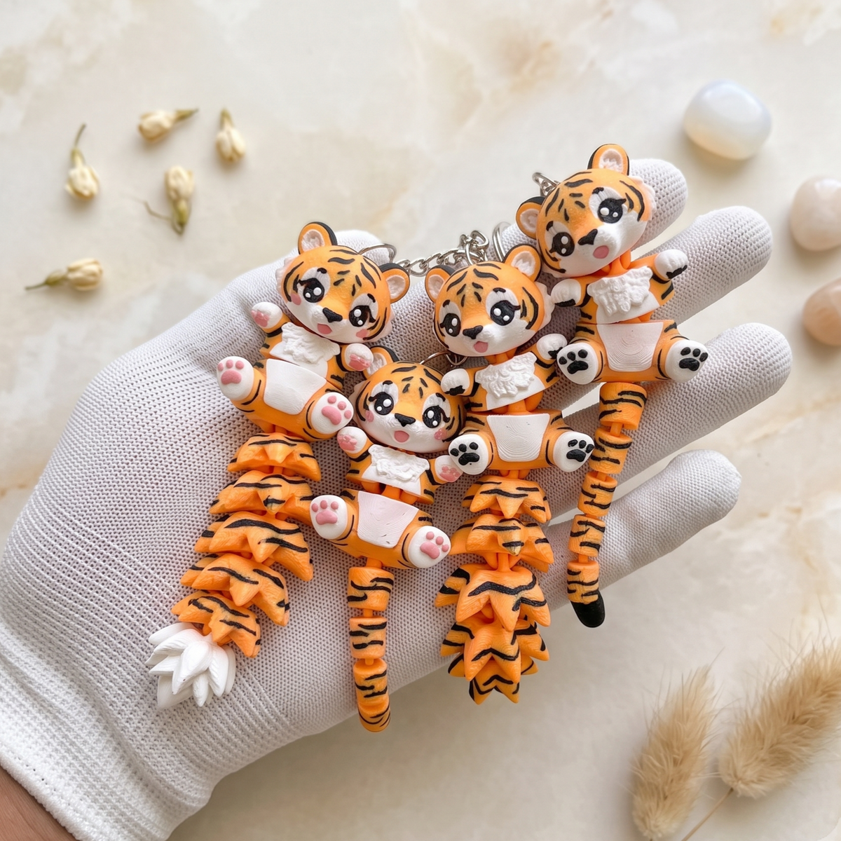 Schlüsselanhänger / Magnet / Ruhestifter "Schlabbi" - Tiger