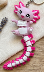 Schlüsselanhänger / Magnet / Ruhestifter "Schlabbi" - Axolotl
