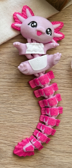 Schlüsselanhänger / Magnet / Ruhestifter "Schlabbi" - Axolotl