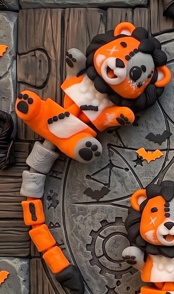 Schlüsselanhänger / Magnet / Ruhestifter "Schlabbi" - Halloween Löwe