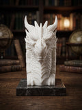 Der Felswächter: Gehörnter Drachenkopf Book Nook & Buchstütze – Fantasy Regaldekoration