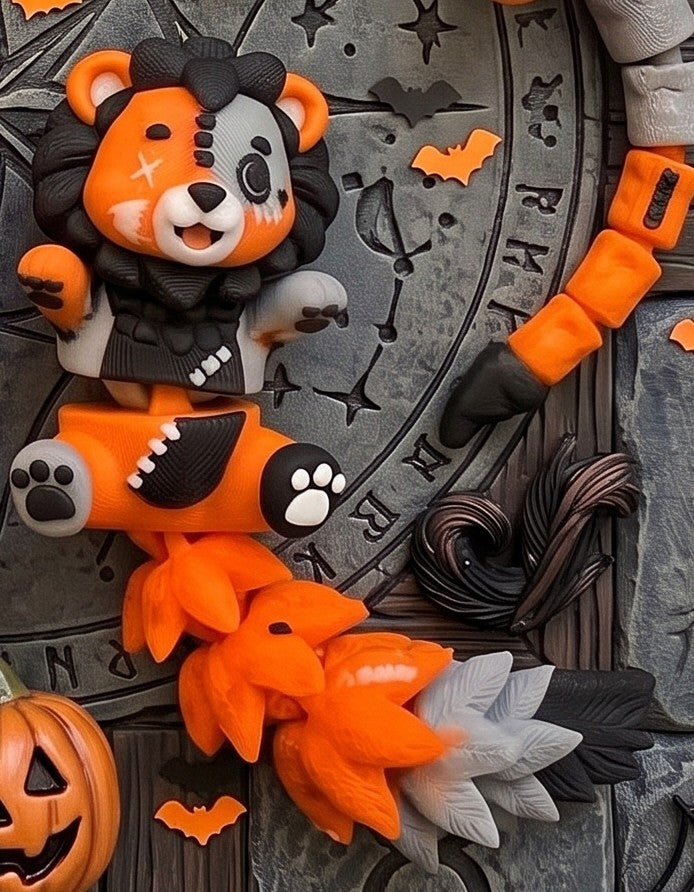 Schlüsselanhänger / Magnet / Ruhestifter "Schlabbi" - Halloween Löwe